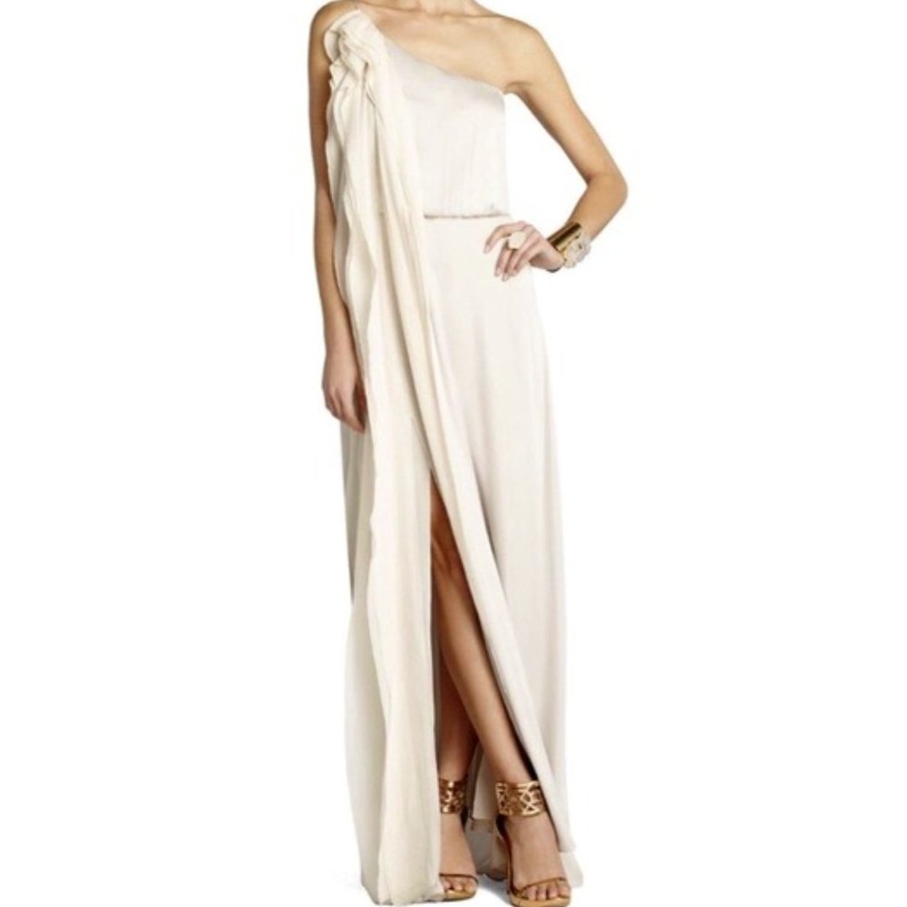 BCBG MaxAzria Nalda Dress Asymmetrical 1 Shoulder Evening